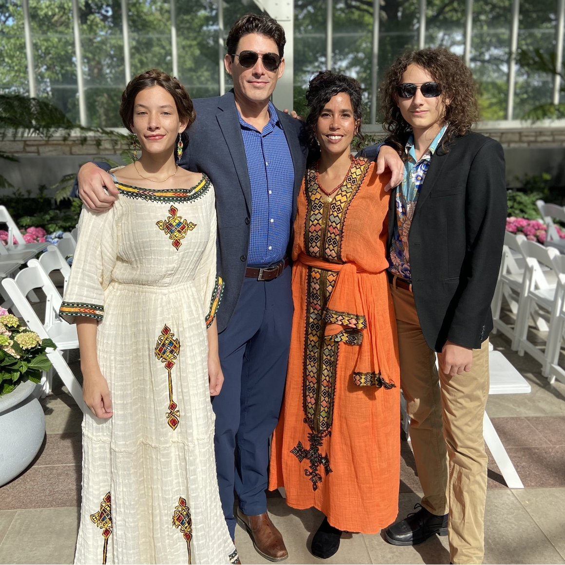 Sophomore Ellison Lutzeler and his family at a relatives wedding, at the Jewel Box, April 20. (photo courtesy of Ellison Lutzeler)